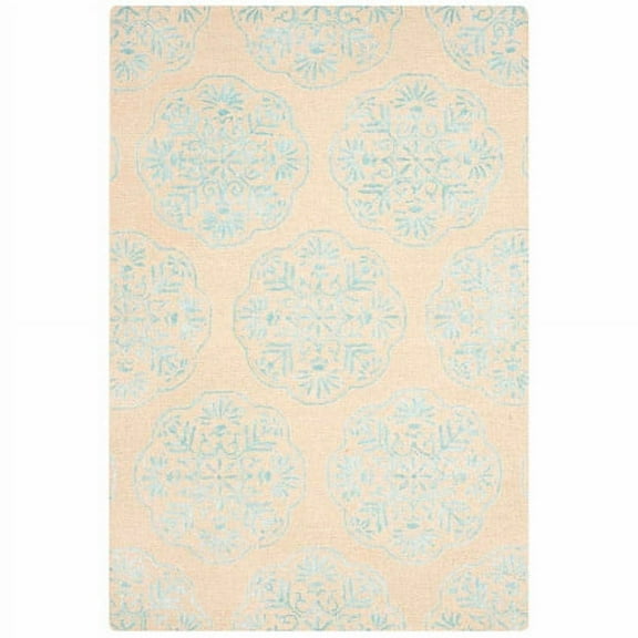 SAFAVIEH Bella Glenna Abstract Wool Area Rug, Beige/Blue, 6' x 9'