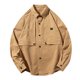 thumbnail image 1 of Camisas De Vestir Para Hombre Manga Larga Camisa holgada informal de color sólido para hombre Abrigo de manga larga (Khaki, L), 1 of 7