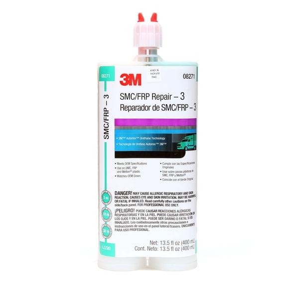 3M SMC/Fiberglass Repair Adhesive-3, 08271, Green, 400 mL Cartridge, 6 per case