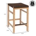 thumbnail image 3 of JONATHAN Y Armand Coastal Acacia Wood Backless Outdoor Counter Stools with Woven Rope Seat, Set of 2 for Patio, Kitchen and Backyard, Light Teak and Brown CSL1201C-SET2, 3 of 7