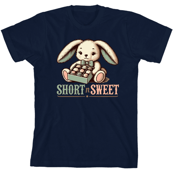 Short N Sweet Boy's Navy Crew Neck Short Sleeve Tee-Medium