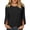 Black1, variant on Summer Tops for Women 3/4 Length Sleeve Casual Crewneck Textured Loose Three Quarter Sleeve Tunic Tops,Size S-2XL
