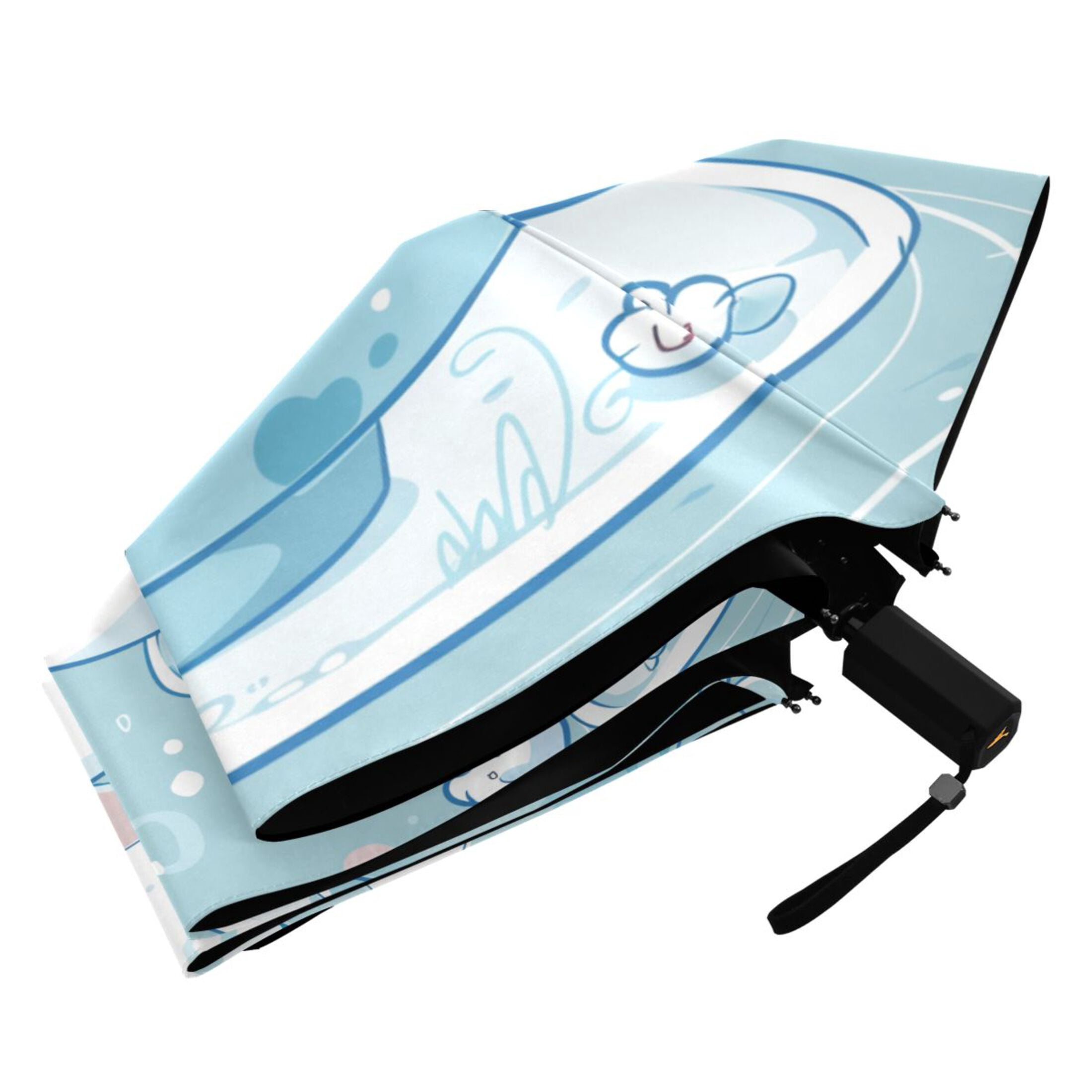 Cute Cinnamoroll Sanrio in Cup Compact Sun Umbrella Windproof Travel Umbrellas for Rain Strong Portable UV Protection