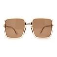 thumbnail image 2 of Womens Oversize Rectangle Designer Butterfly Sunglasses Beige Brown, 2 of 4