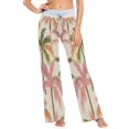 thumbnail image 2 of Women's Long Sleep Pants Home Pants Sleep Pants Wide-Leg Pants Design Elastic Fabric Casual Pants L Pink Tree, 2 of 7