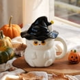 thumbnail image 5 of DefiDgd Cat Shaped Ceramic Mug with Witch Hat Lid,Cute Novelty Cat Water Cup,Decorative Drinkware for Novelty Office Desk Party Home Daily Drinking Use(I), 5 of 9