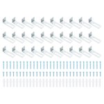Unique Bargains Whiteboard Mounting Bracket Hardware, 30 Set White Board Wall Hanger Dry Erase Board Installation Fastener
