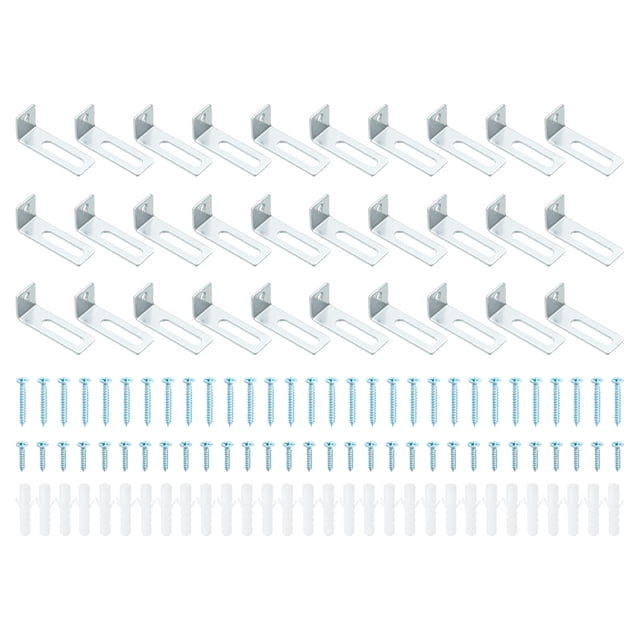 Unique Bargains Whiteboard Mounting Bracket Hardware, 30 Set White Board Wall Hanger Dry Erase Board Installation Fastener