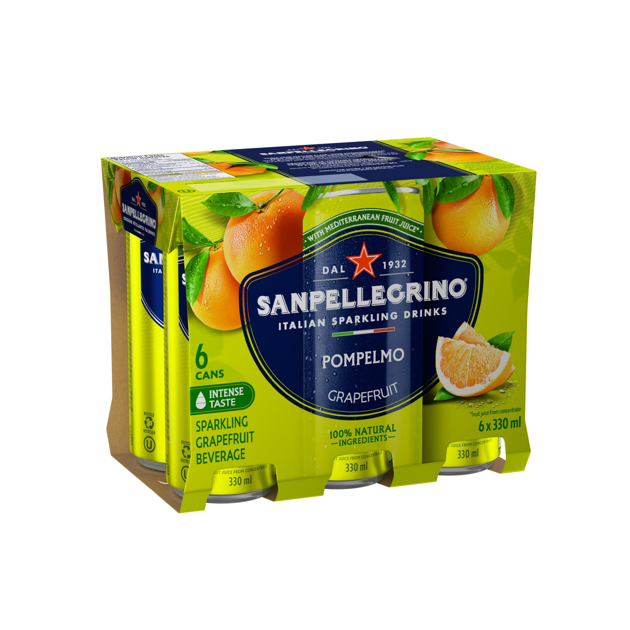San Pellegrino Naturali Pompelmo Sparkling Grapefruit Beverage 6 x 330mL, 6 x 330mL