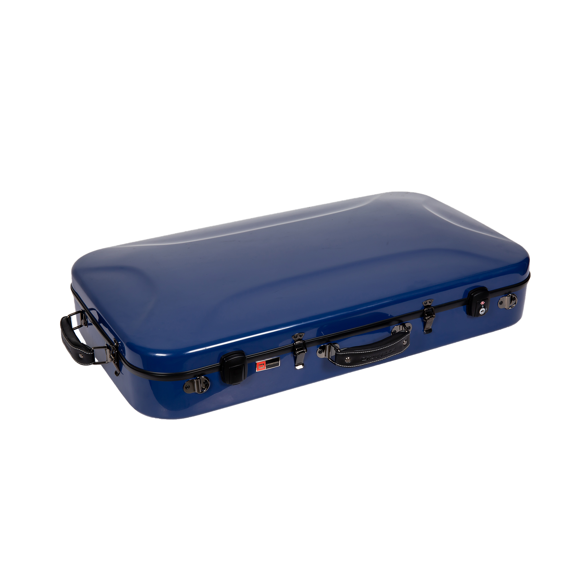 Crossrock Fiberglass Double Case with TSA Lock for Two Concert/Tenor Ukuleles-Navy Blue