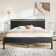 thumbnail image 2 of Sha Cerlin Black Oak King Size Metal Platform Bed Frame with Wooden Headboard & Footboard, Adult, 2 of 9