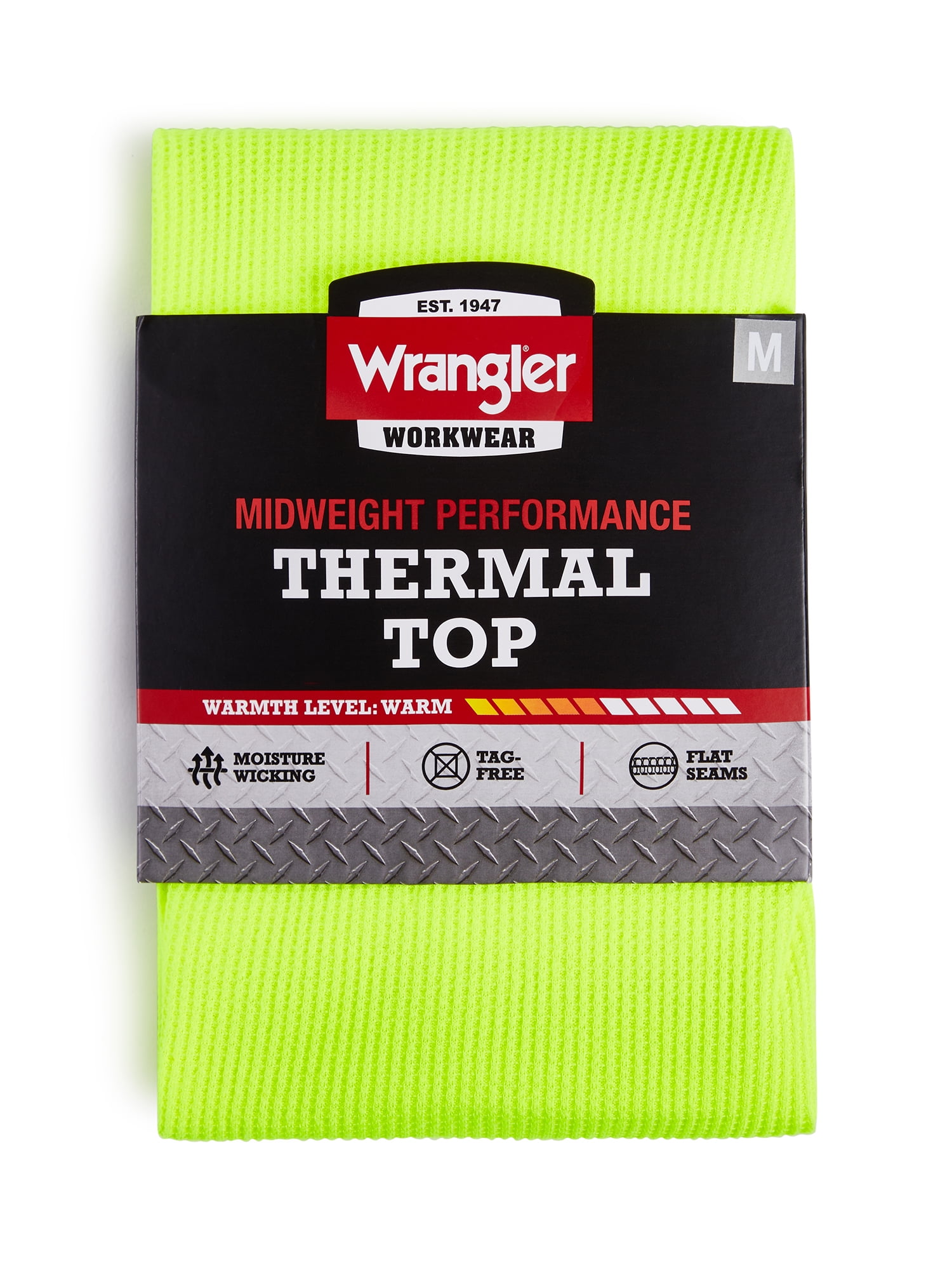 Wrangler Workwear Midweight Performance Thermal Top Moisture-Wicking Thermal Undershirt for Men, XL, Yellow