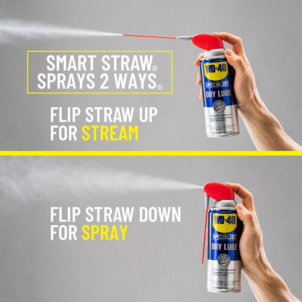 (3 pack) WD-40 Specialist Dry Lube Long-Lasting Lubricant Smart Straw Spray, 10 oz