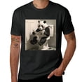 thumbnail image 2 of Wuche  Fun Panda Bathroom Reading Newspapers in the Toilet, Designing Shirts, Art Display, T-shirts, Lover Gifts, Casual Breathable Men, Women, Boys, Girls, Children Black, 2 of 4