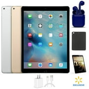 Restored Apple 12.9-inch iPad Pro Wi-Fi Only 128GB Bundle: Pre-Installed Tempered Glass, Case, Rapid Charger, Bluetooth/Wireless Airbuds By Certified 2 Day Express (Refurbished)