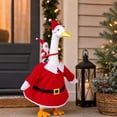 thumbnail image 6 of Christmas Santa Claus Goose Outfit Porch Goose Outfits Red Reindeer Clothes for 23 inch High Yard Garden Concrete goose Lawn Silly Geese Clothes for Cement Plastic Duck Christmas Costume, 6 of 7