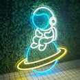 thumbnail image 2 of Luces de neón LED, personajes iluminados, decoración de bar, publicidad en la pared de fondo rojo de Internet, 2 of 3