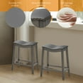 thumbnail image 5 of Gymax Set of 2 Saddle Bar Stools Counter Height Kitchen Chairs w/ Rubber Wood Legs, 5 of 8