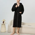 thumbnail image 5 of Hvyesh Mens Robe Plush Fleece Kimono BathrobeSoft Shower Towel Bath Robes Calf Length Housecoat for Spa Hotel Hot Tub, 5 of 5