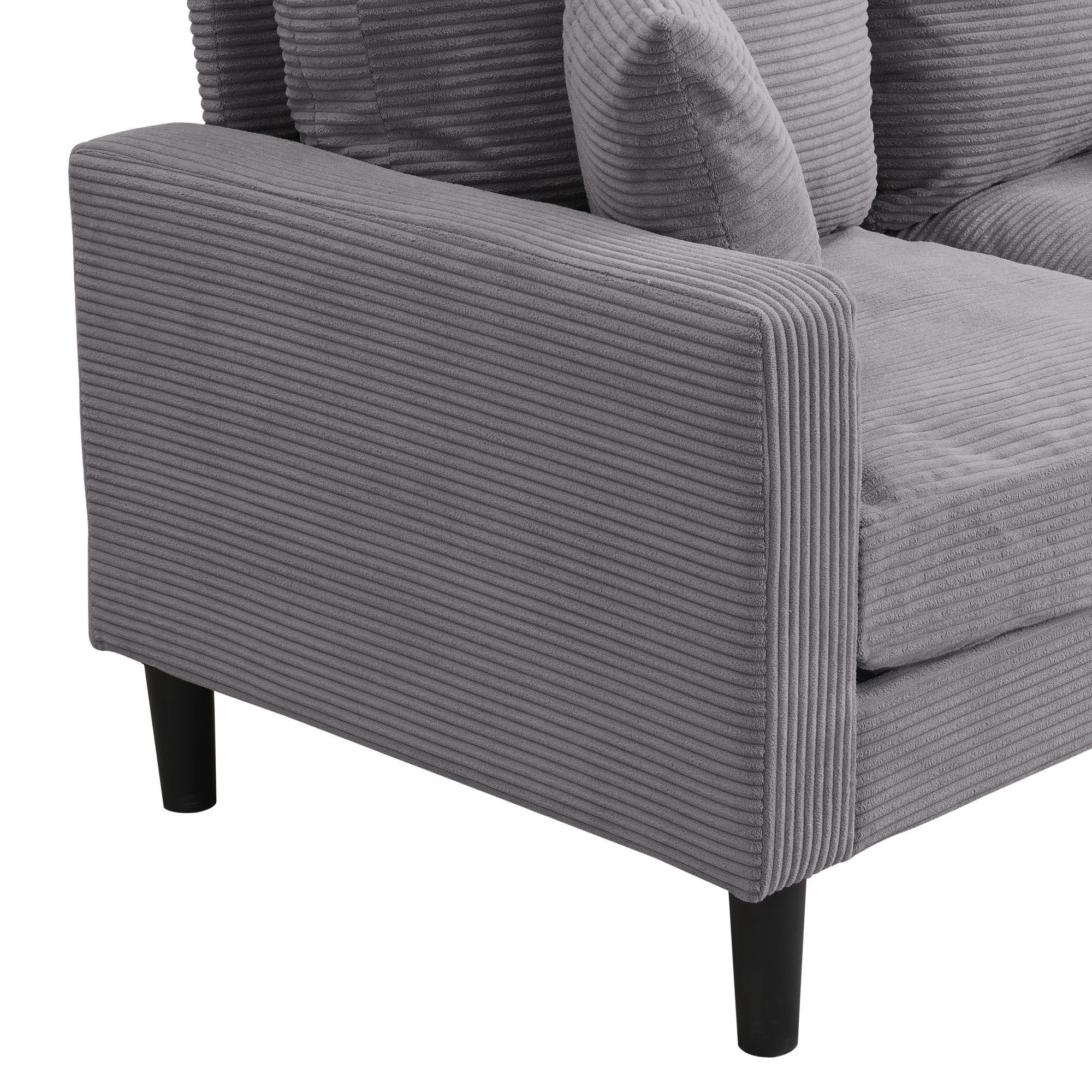 57" Loveseat Sofa Couch,Modern Upholstered Comfy Sofa with 2 Pillows for Living Room Bedroom Apartment Small Space,Light Gray