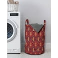 thumbnail image 3 of Ethnic Laundry Bag, Mexican Culture Ikat Geometric Gypsy Folklore Ornamental Background, Hamper Basket with Handles Drawstring Closure for Laundromats, 13" x 19", Multicolor, by Ambesonne, 3 of 4