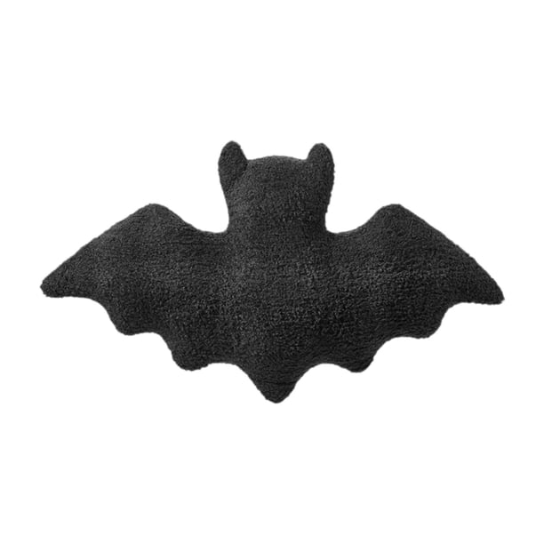 Almohada de murciélago de Halloween, regalo decorativo de Acción de Gracias, cómoda almohada rellena Negro