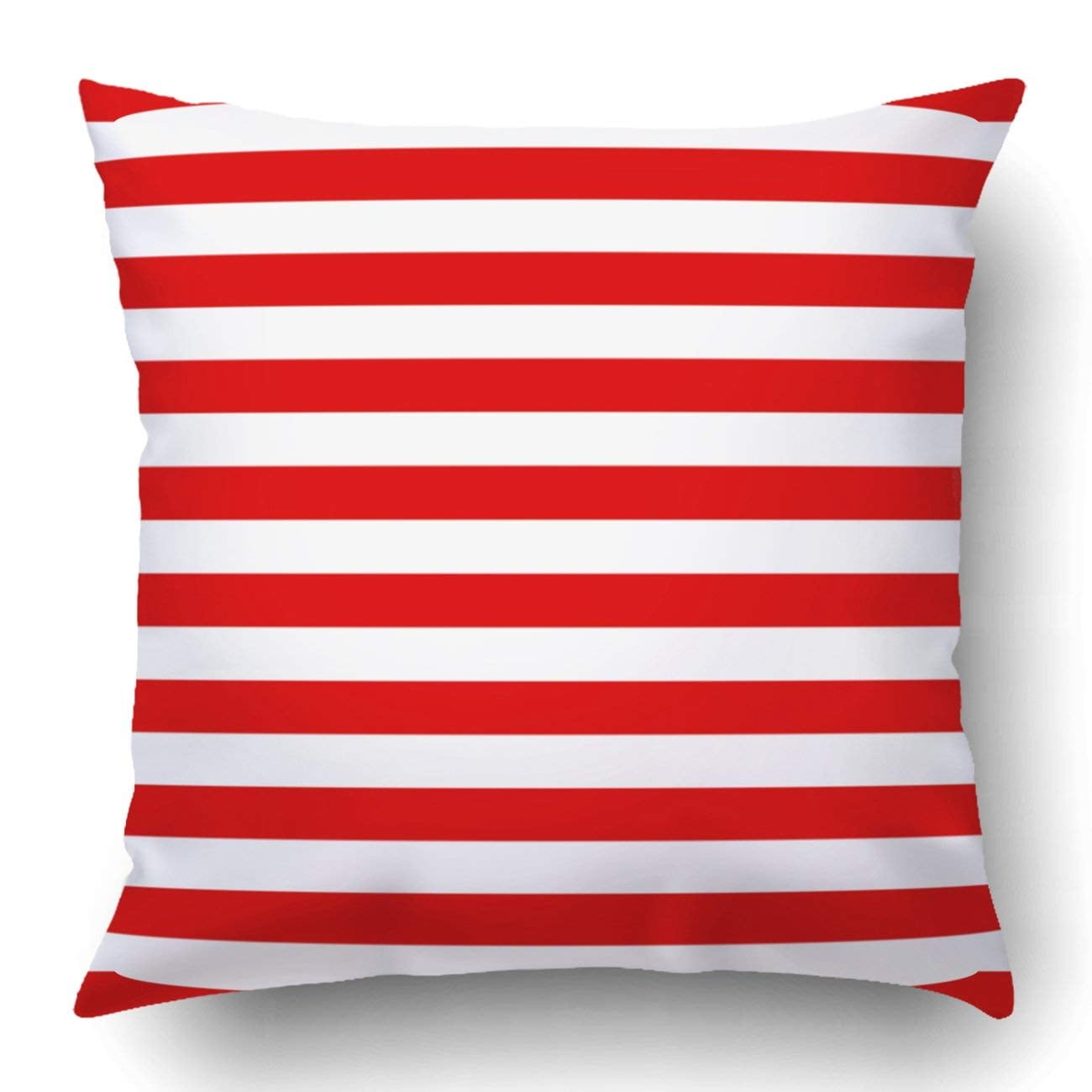 ARTJIA Geometric Horizontal Striped Red And White Stripes Pillowcase