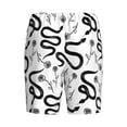 thumbnail image 2 of Lsque Hand Drawn Snake Mens Sleep Pajama Shorts,Short Pajama Pants, Cotton Ultra-Soft Knit-XX-Large, 2 of 9