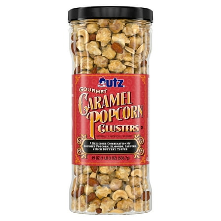 19 oz Utz Gourmet Caramel Popcorn Clusters Barrel