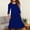 Blue, variant on Cxenplz Nightgowns for Women Pleated Sleep Shirts 3/4 Sleeve Night Shirts Night Gown Ladies Sleep Dress