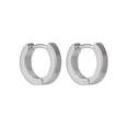 thumbnail image 4 of Time and Tru Adult Women's Silver Tone Crystal Huggie Metal Earring, 4 of 5