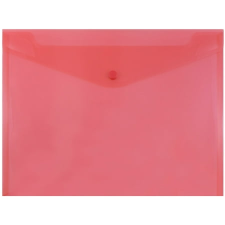 UPC: 0609722985048 | JAM Plastic Snap Envelopes  9.8×13  12/Pack  Red