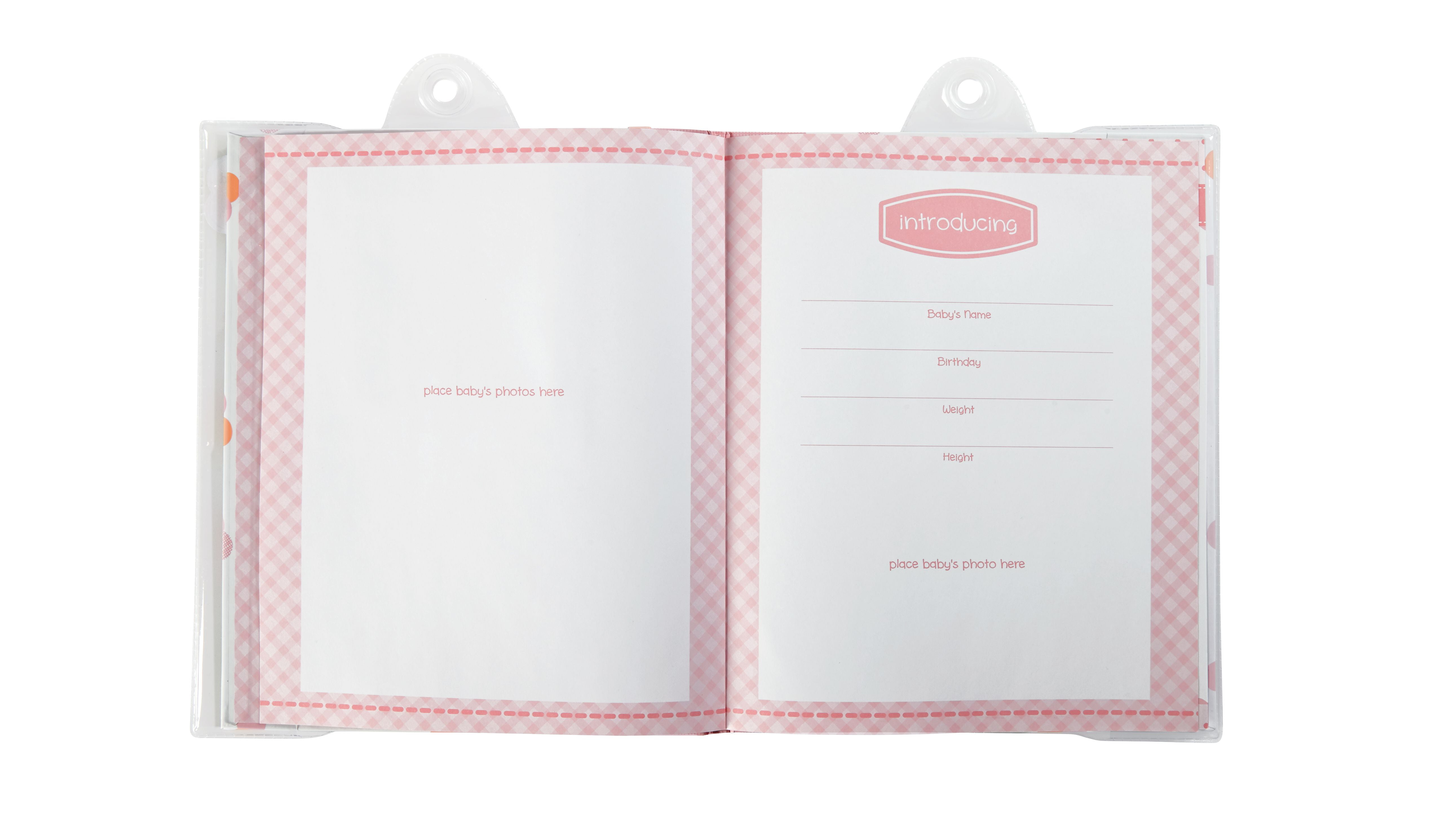 Lil Peach First 5 Years Memory Book, Baby Girl Keepsake Journal, Pink & Peach Polka Dots