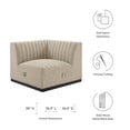 thumbnail image 6 of Modular Sofa Corner Chair, Beige Black, Fabric, French Living Lounge Cafe Lobby Hospitality Restaurant, Modern Contemporary HB33757, 6 of 6
