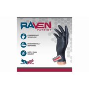 RAVEN Patriot 66483, 7 mil Nitrile Exam Grade Gloves, Powder Free, Size L, 100/Box