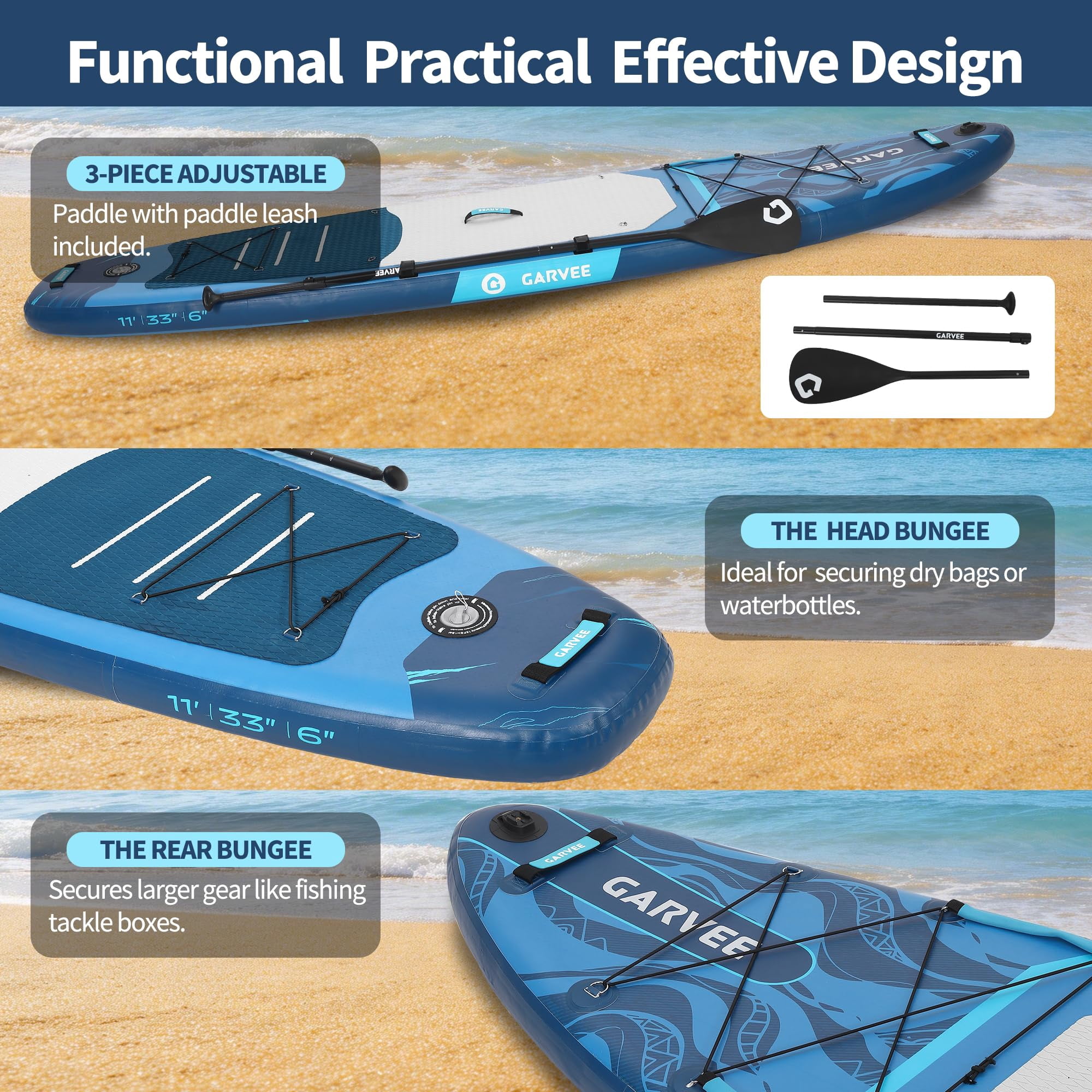 Inflatable Stand Up Paddle Board (SUP) for All Skill Levels - 10'×30" & 10'6"×33" Ultra-Light Boards with Premium Paddle, Pump, Carry Bag & Non-Slip Deck for Youth & Adults