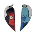 thumbnail image 2 of Reversible Ruby Sapphire Garnet Heart Necklaces Keyrings or Earrings| Couples or BFF Gift | Steven Universe Gift for Him or Her, 2 of 5