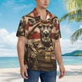 thumbnail image 3 of Disketp Patriotic Deer Soldier Salute Hawaiian Shirts for Men,Mens Casual Short Sleeve Button Down Shirts Beach Shirt,XX-Large, 3 of 7