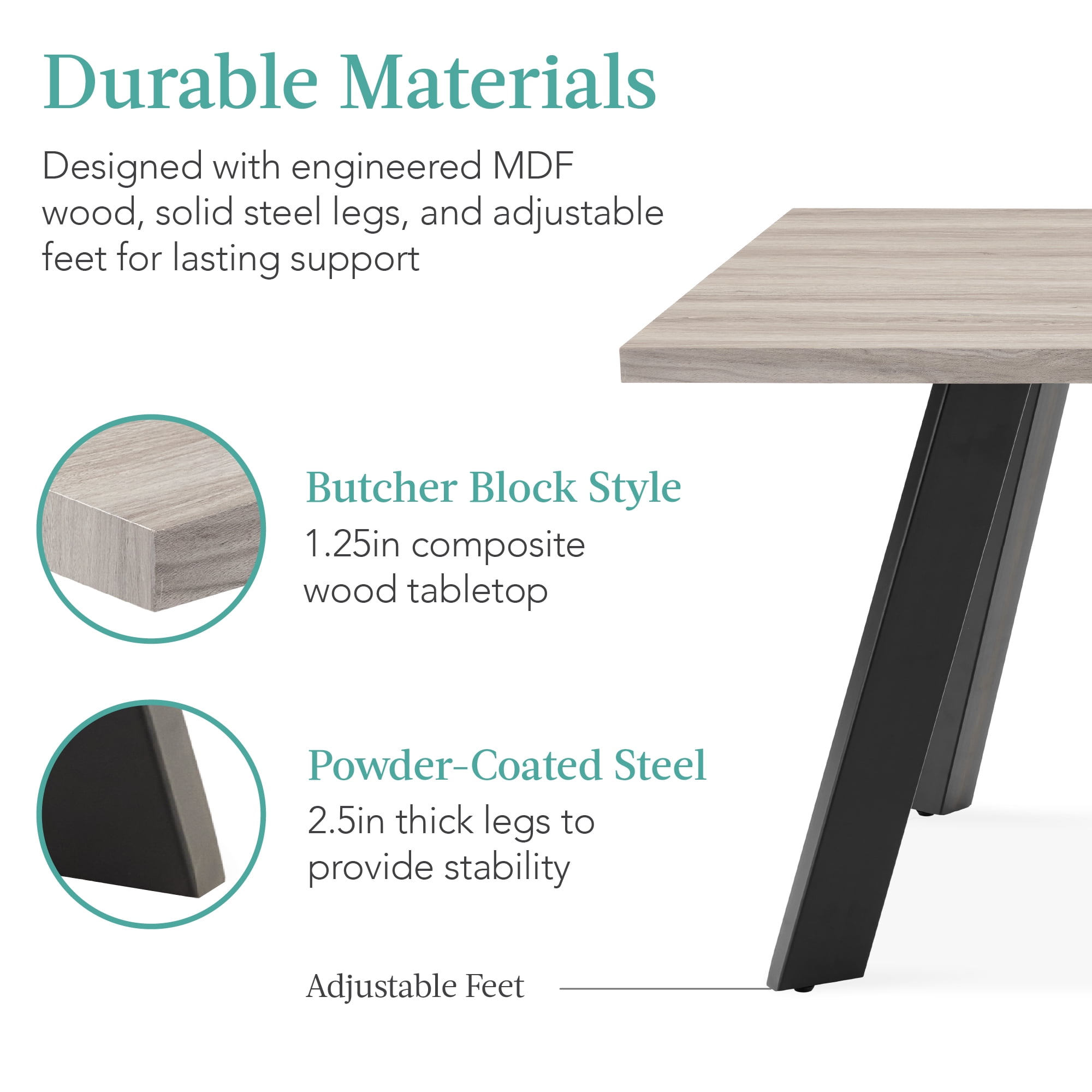 Extendable butcher block dining table online
