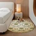thumbnail image 2 of Vintage Palm Trees Round Area Rug 7Ft Washable Circle Rugs for Dorm Laundry Room, Summer Botanical Retro Watercolor Non-Slip Carpet Floor Mats Indoor Outdoor Carpet Runner Aesthetic Home Decor, 2 of 8