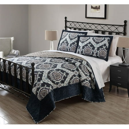 - 3 Piece Emilia Jade Velvet Quilt Set