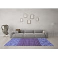 thumbnail image 3 of Ahgly Company Machine Washable Indoor Square Abstract Blue Modern Area Rugs, 5' Square, 3 of 4