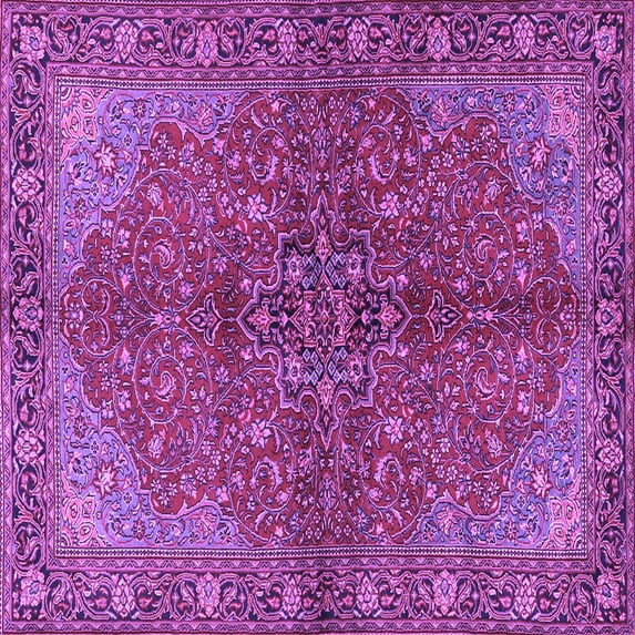Ahgly Company Indoor Square Persian Purple Traditional Area Rugs, 6' Square