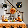 thumbnail image 4 of SLYNSHome Halloween Tablecloth Decor,Plastic Disposable Table Covers with Print Halloween Party Supplies - Orange, 4 of 6