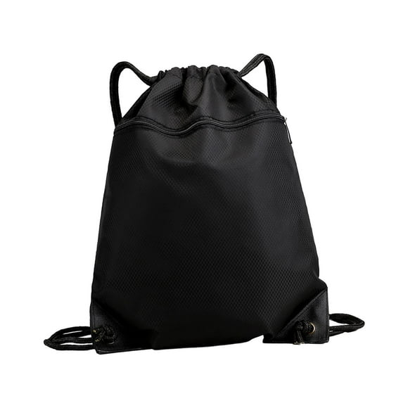 Mochila con cordón Cola Bolsas de gimnasio Mochila informal impermeable Plegable Negro