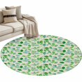 thumbnail image 6 of Green Leaves Round Rug 3ft Washable Circle Entryway Rugs Non Slip Botanical Abstract Color Retro Plants Area Rug Indoor Floor Carpet for Bedroom Kitchen Living Room Home Office Dining Room Nursery, 6 of 8