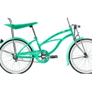 Wonder Wheels 20 Inch Beach Cruiser Lowrider Coaster Brake Single Speed Bicycle, Bike With Banana Seat Stainless Steel Spokes One Piece Crank Alloy Rims 36 H - Mint Green