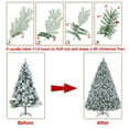 thumbnail image 4 of Yaheetech 6ft Pre-lit Flocked Artificial Christmas Tree with 250 LED Lights for Holiday Decorative, White, 4 of 11