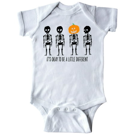 

Inktastic It s Okay to be a Little Different Skeletons and Pumpkins Gift Baby Boy or Baby Girl Bodysuit