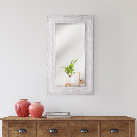 Head West Chrome Textured Frame Accent Wall Mirror - 17" x 29"